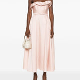 Abito midi con ruches in rosa Roland Mouret - donna 