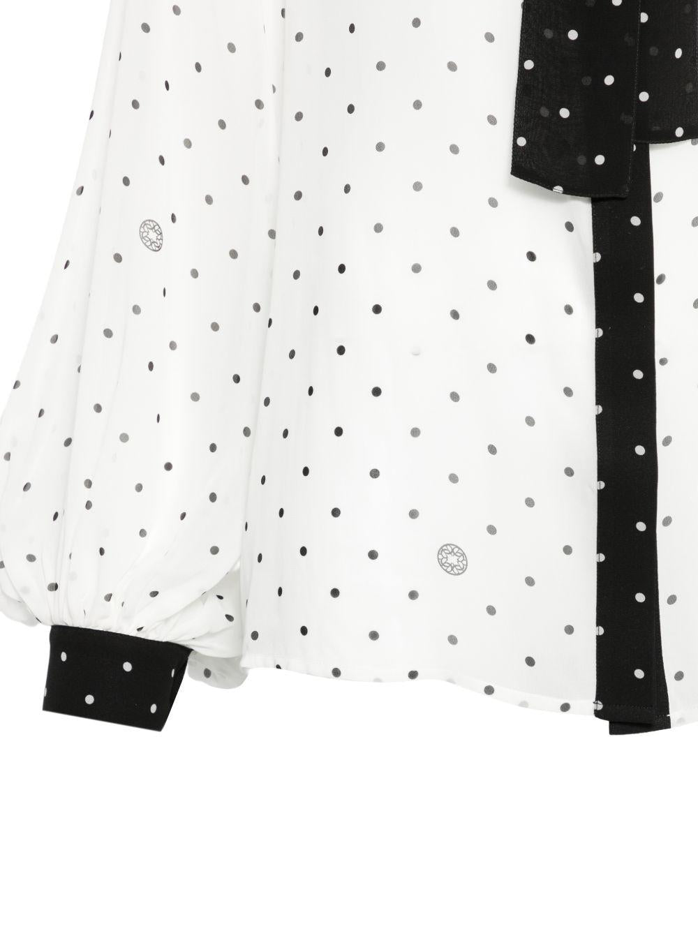 CAMICIA A POIS CON FIOCCO in bianco Elie Saab - donna 