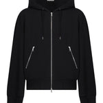 Felpa con cappuccio e zip nera 