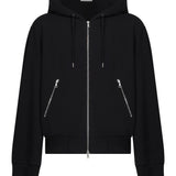 Felpa con cappuccio e zip nera 