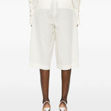 Shorts con fibbia e pieghe in bianco Batakovic - donna 