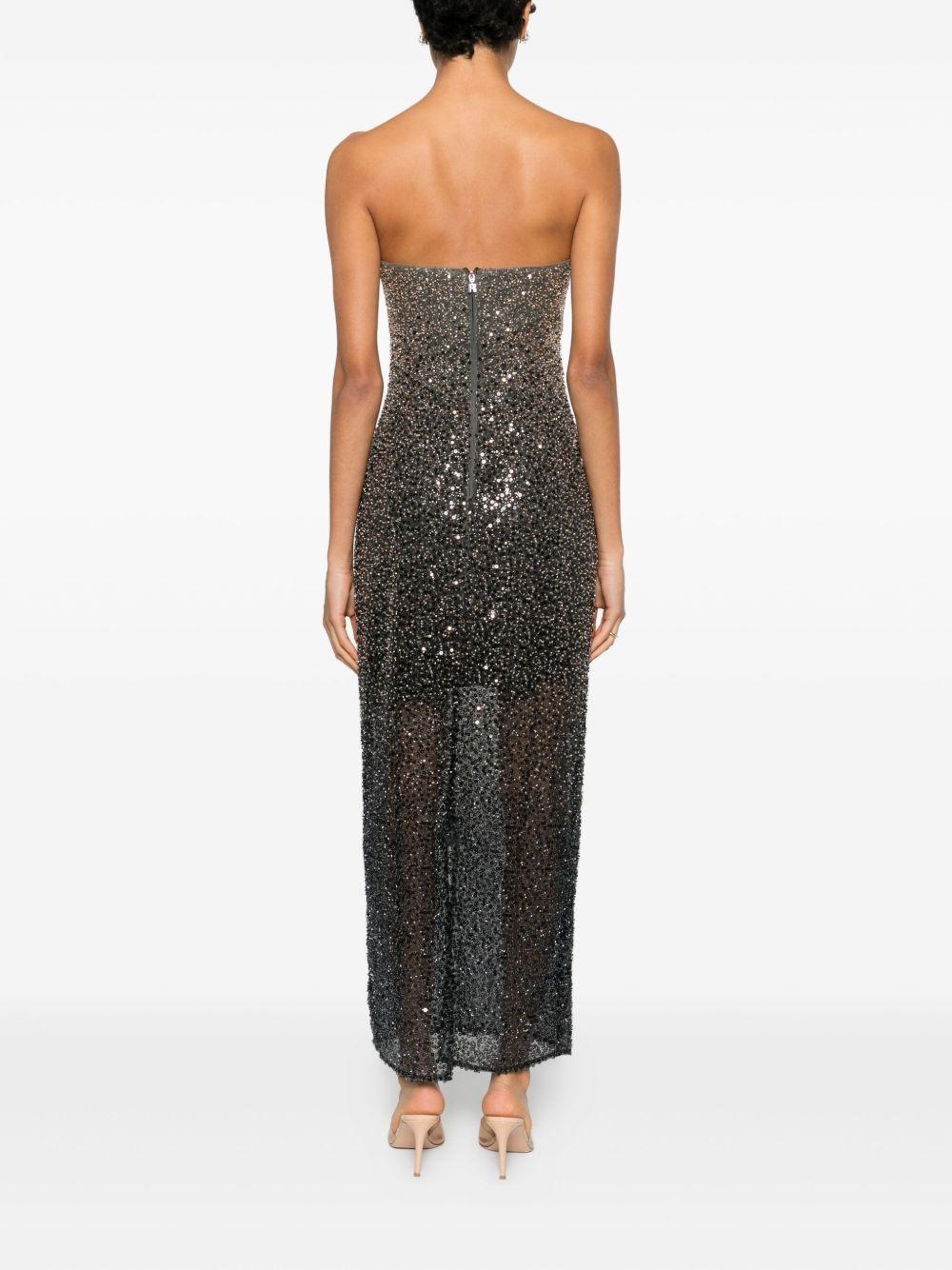 Abito midi con paillettes in nero Rotate - donna 