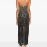 Abito midi con paillettes in nero Rotate - donna 