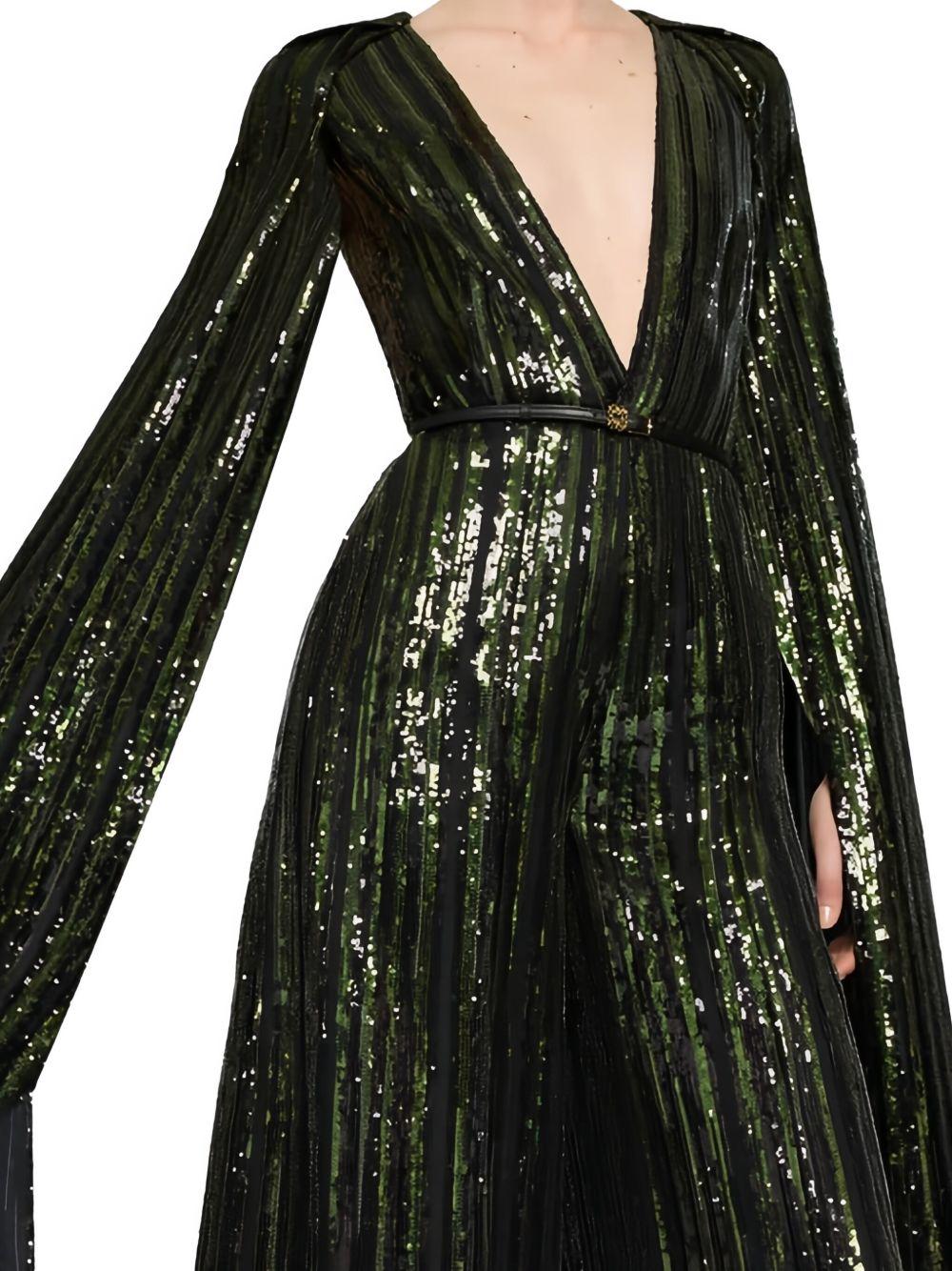 Tuta Intera Con Paillettes in nero Elie saab - donna 