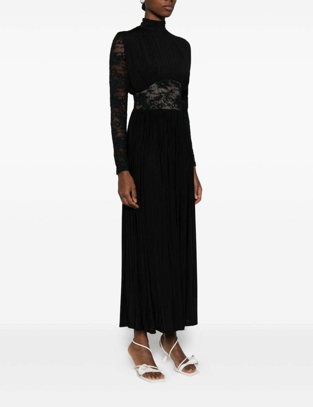 Abito lungo con inserti in pizzo in nero Zimmermann - donna 