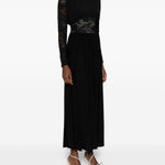 Abito lungo con inserti in pizzo in nero Zimmermann - donna 