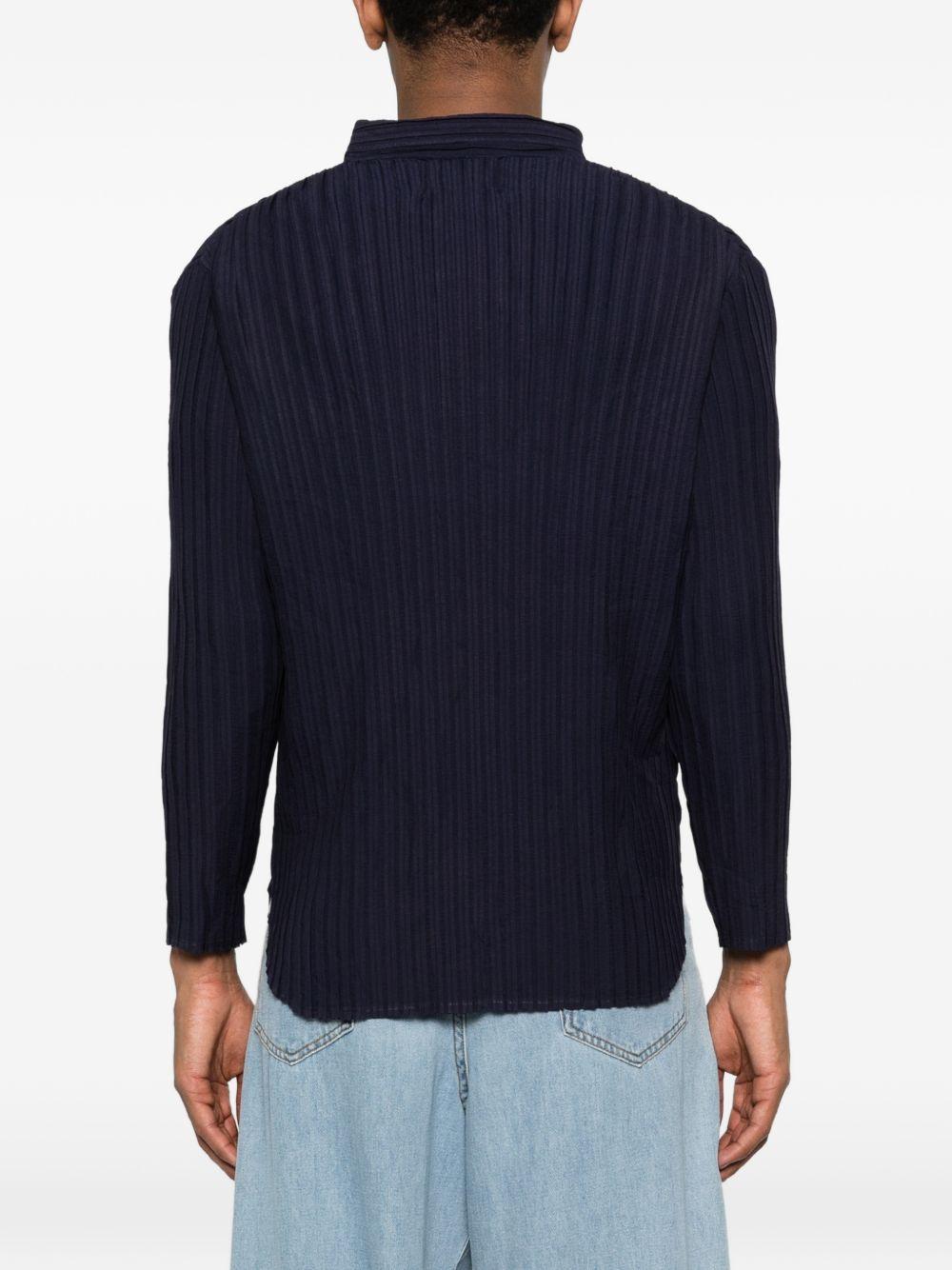 Polo plissettata in blu Gongdid design - uomo 