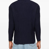 Polo plissettata in blu Gongdid design - uomo 