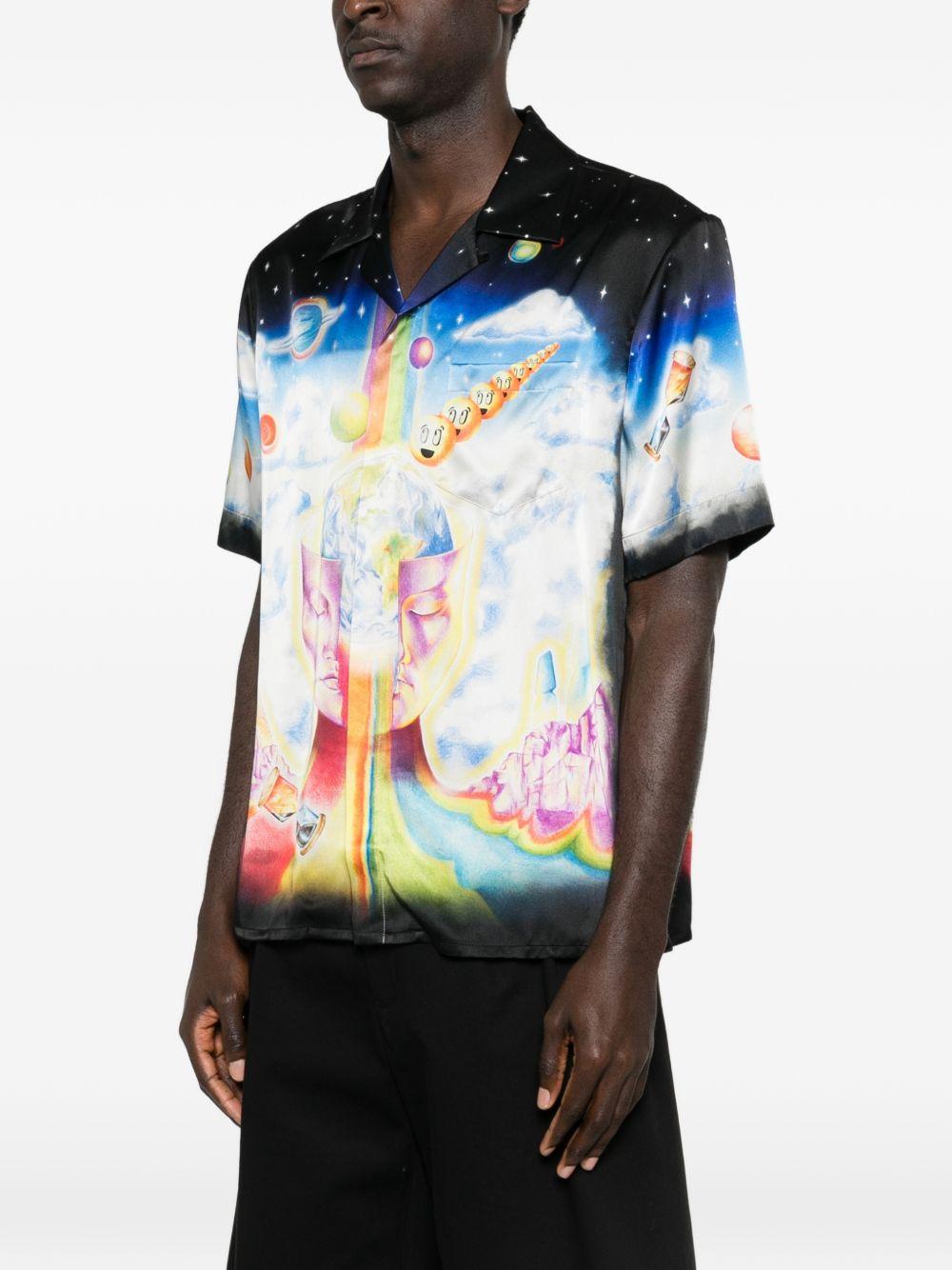 Camicia con stampa galaxy in nero Casablanca - uomo 