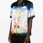 Camicia con stampa galaxy in nero Casablanca - uomo 