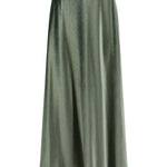 Gonna midi in satin verde Alberta Ferretti - donna 