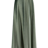 Gonna midi in satin verde Alberta Ferretti - donna 