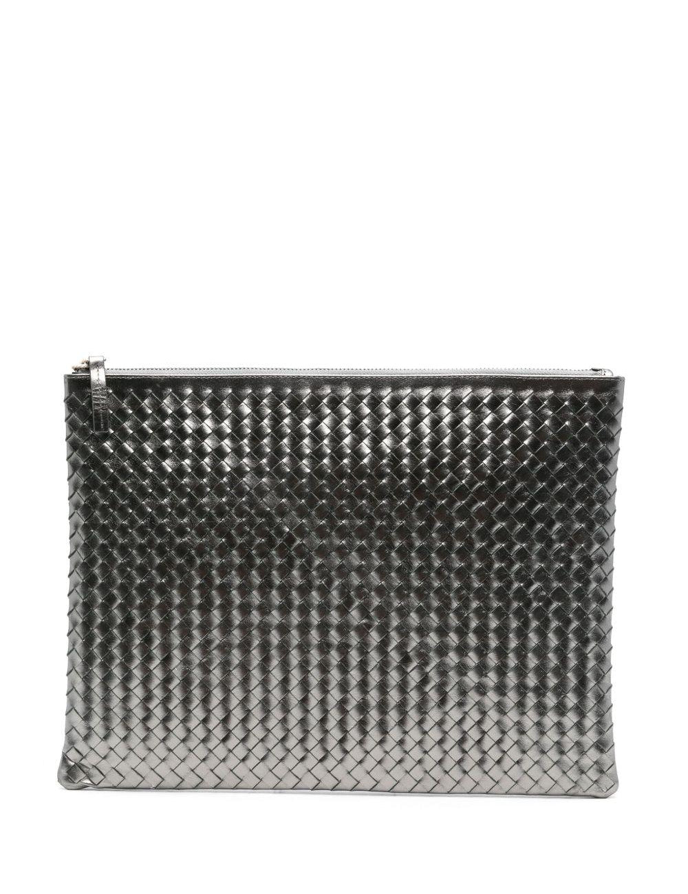 Clutch intrecciato A4 in argento Dragon diffusion - donna 