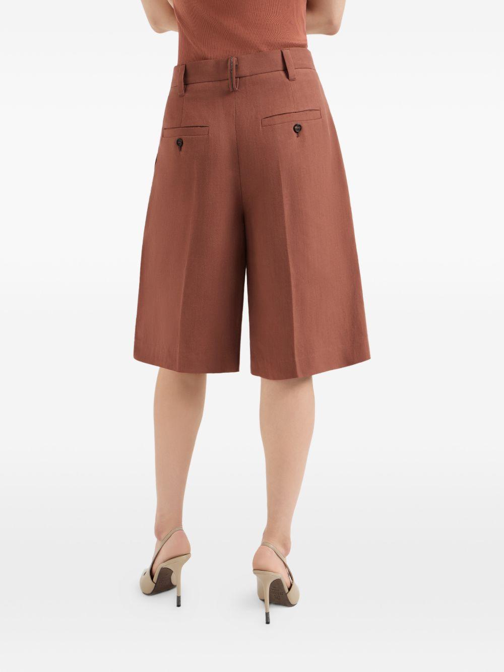 Shorts con chiusura nascosta in arancione Brunello cucinelli - donna 