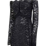 Abito in pizzo con paillettes in nero Rabanne - donna 