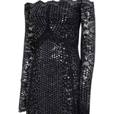 Abito in pizzo con paillettes in nero Rabanne - donna 