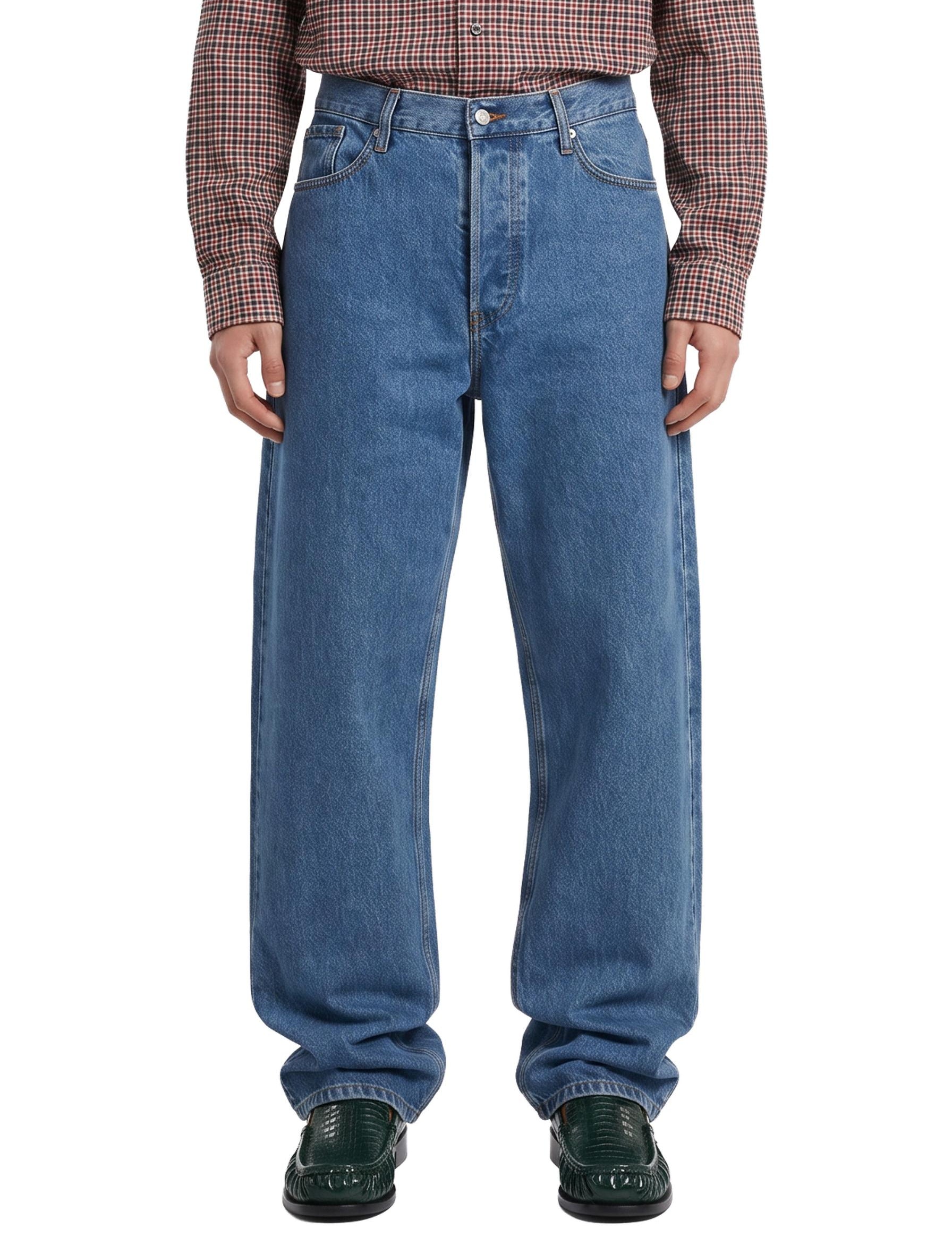 Jeans straight in denim mid-blue 