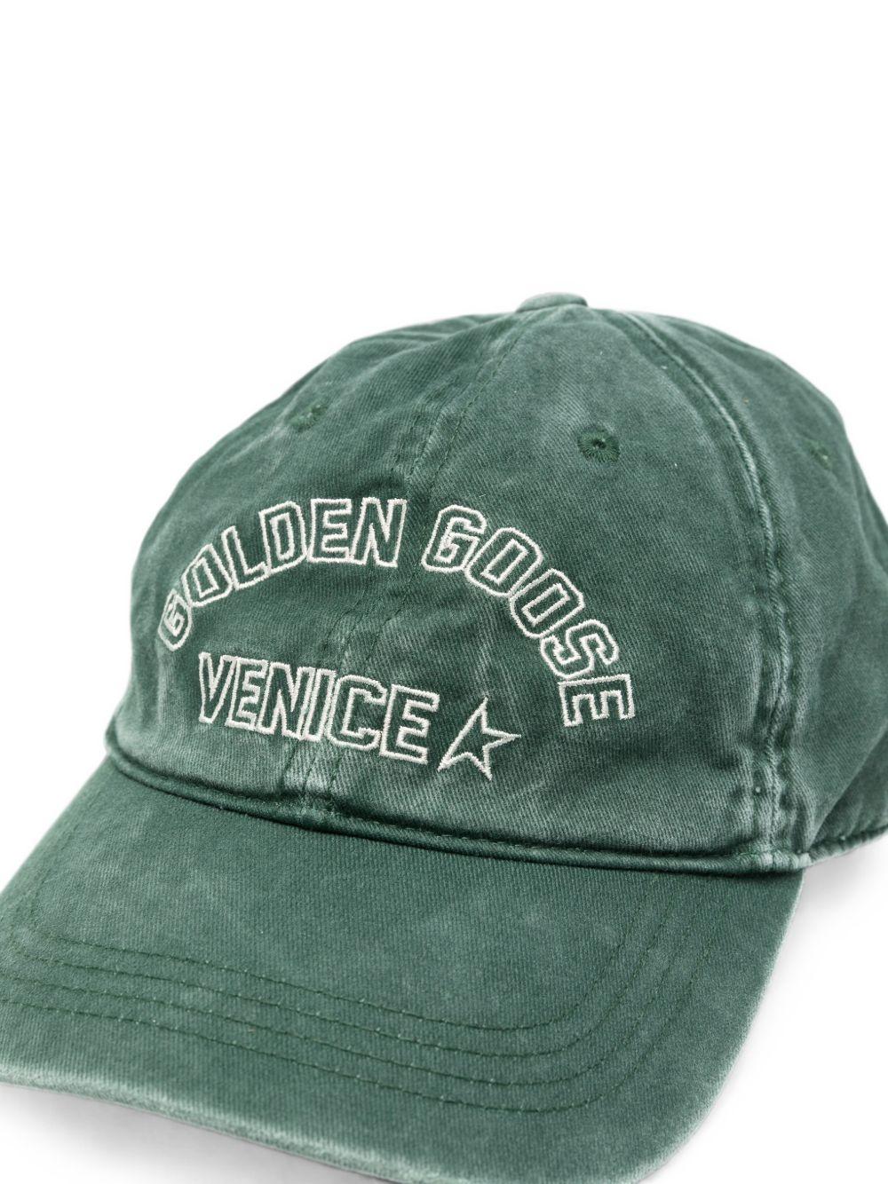 Cappello da baseball con logo in verde 