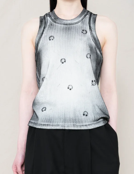 Canotta con stampa piercing in bianco Melitta baumeister - donna 