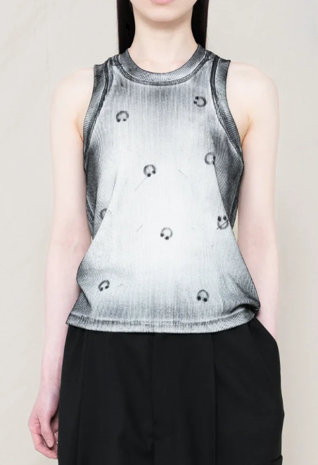 Canotta con stampa piercing in bianco Melitta baumeister - donna 