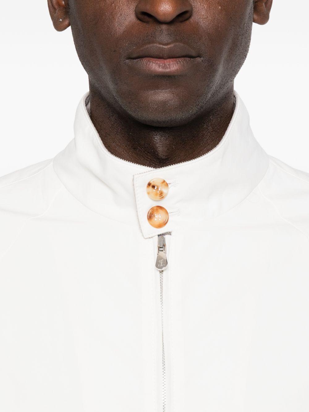 Giacca con zip antivento in bianco Brunello cucinelli - uomo 
