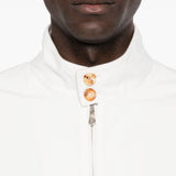 Giacca con zip antivento in bianco Brunello cucinelli - uomo 