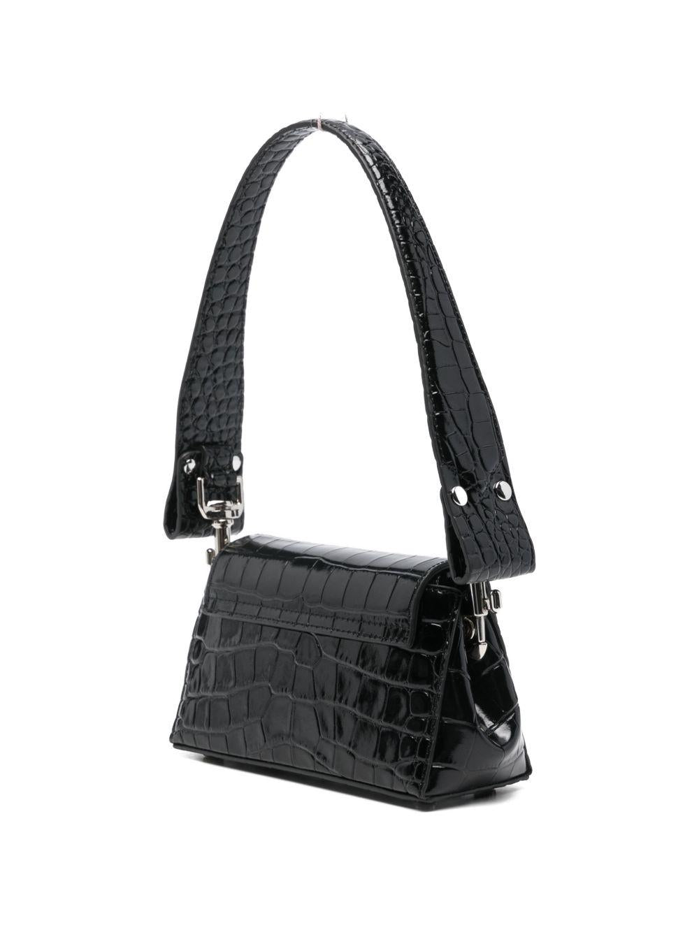 Borsa a spalla Hazel con logo in nero 