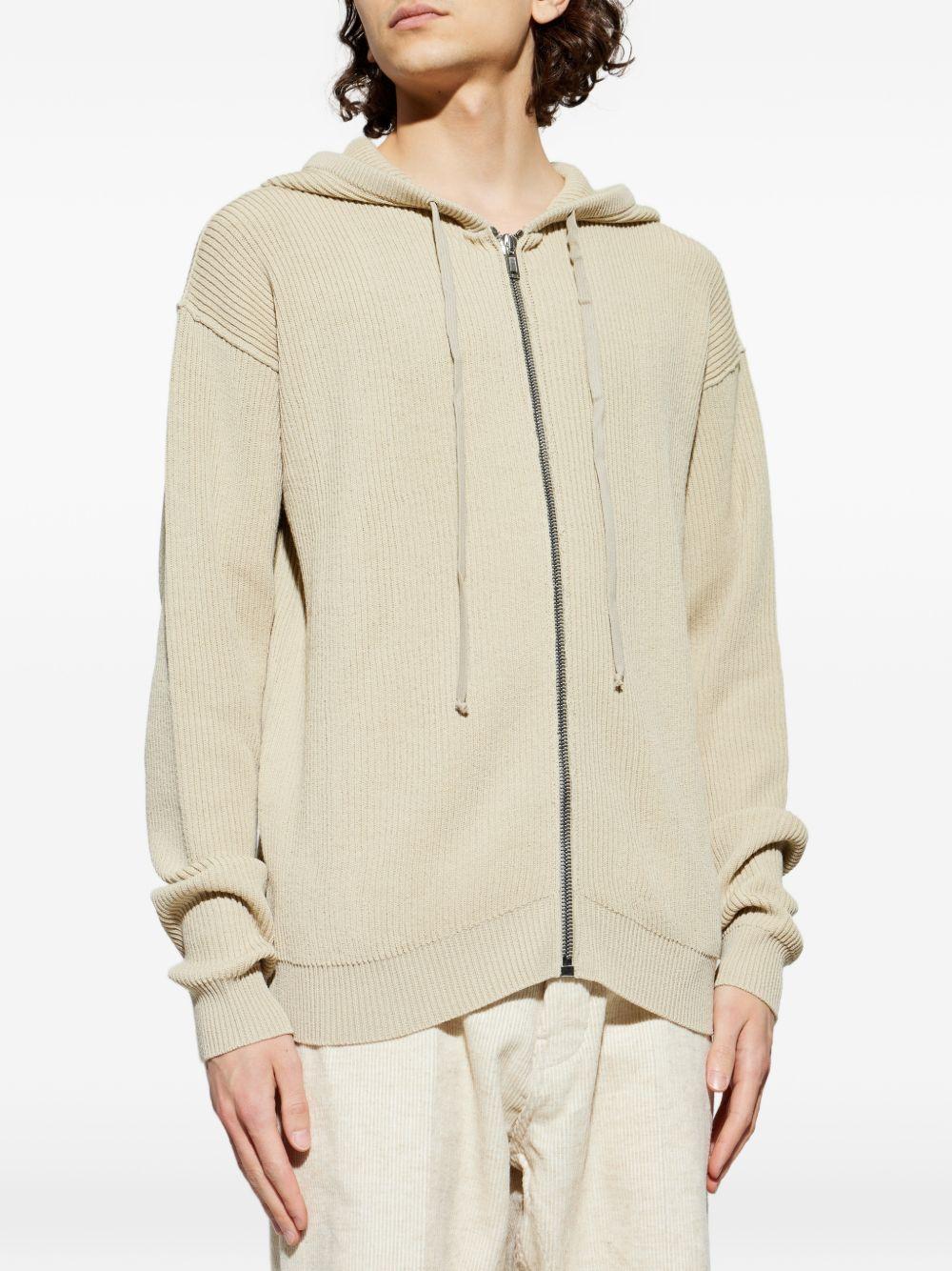 Felpa con zip in beige Rick owens - uomo 