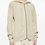 Felpa con zip in beige Rick owens - uomo 