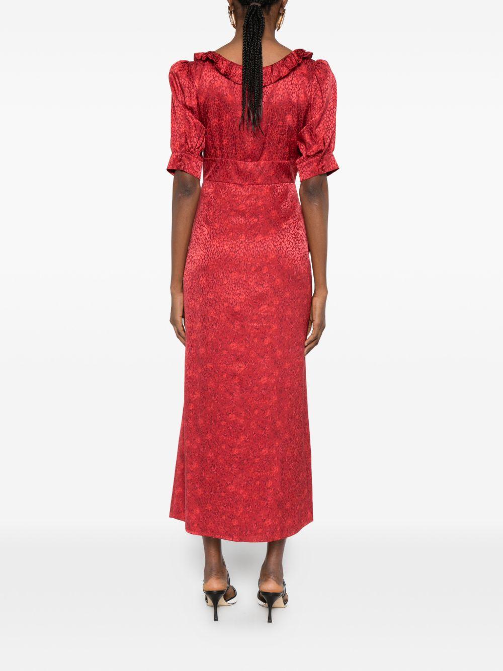 Abito midi con bottoni in rosso Alessandra Rich - donna 