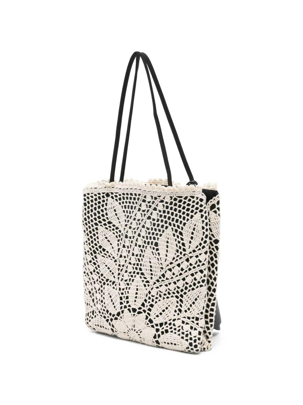Borsa a mano julia all'uncinetto in nero e crema Magda butrym - donna 