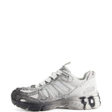 Sneakers Dragger con effetto vissuto in grigio e bianco 44 label group - uomo 