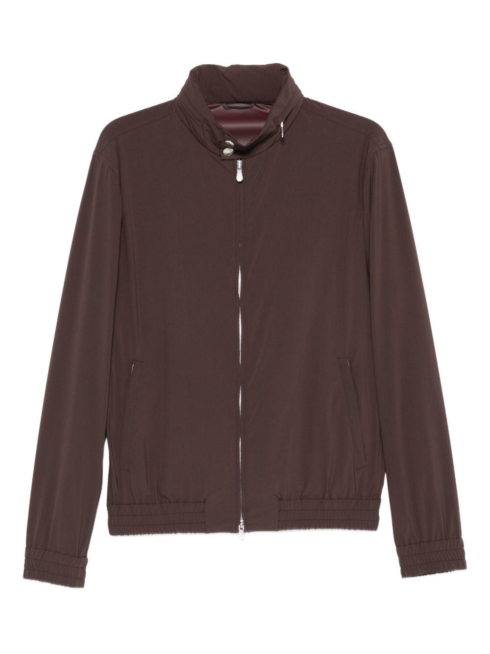 Giacca bomber con zip in marrone Brunello cucinelli - uomo 