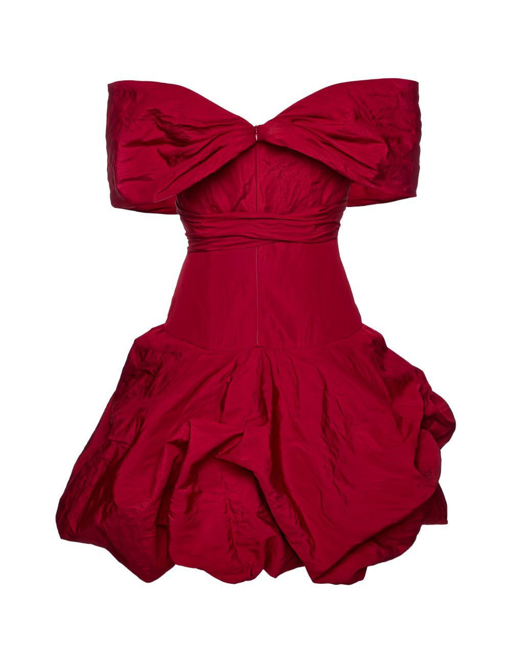 Mini abito con spalle scoperte con dettagli floreali in rosso Magda butrym - donna 