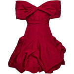 Mini abito con spalle scoperte con dettagli floreali in rosso Magda butrym - donna 