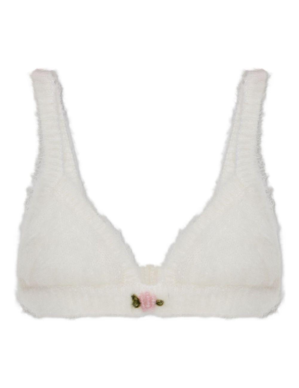 Top con ricamo in mohair  in bianco Alessandra rich - donna 