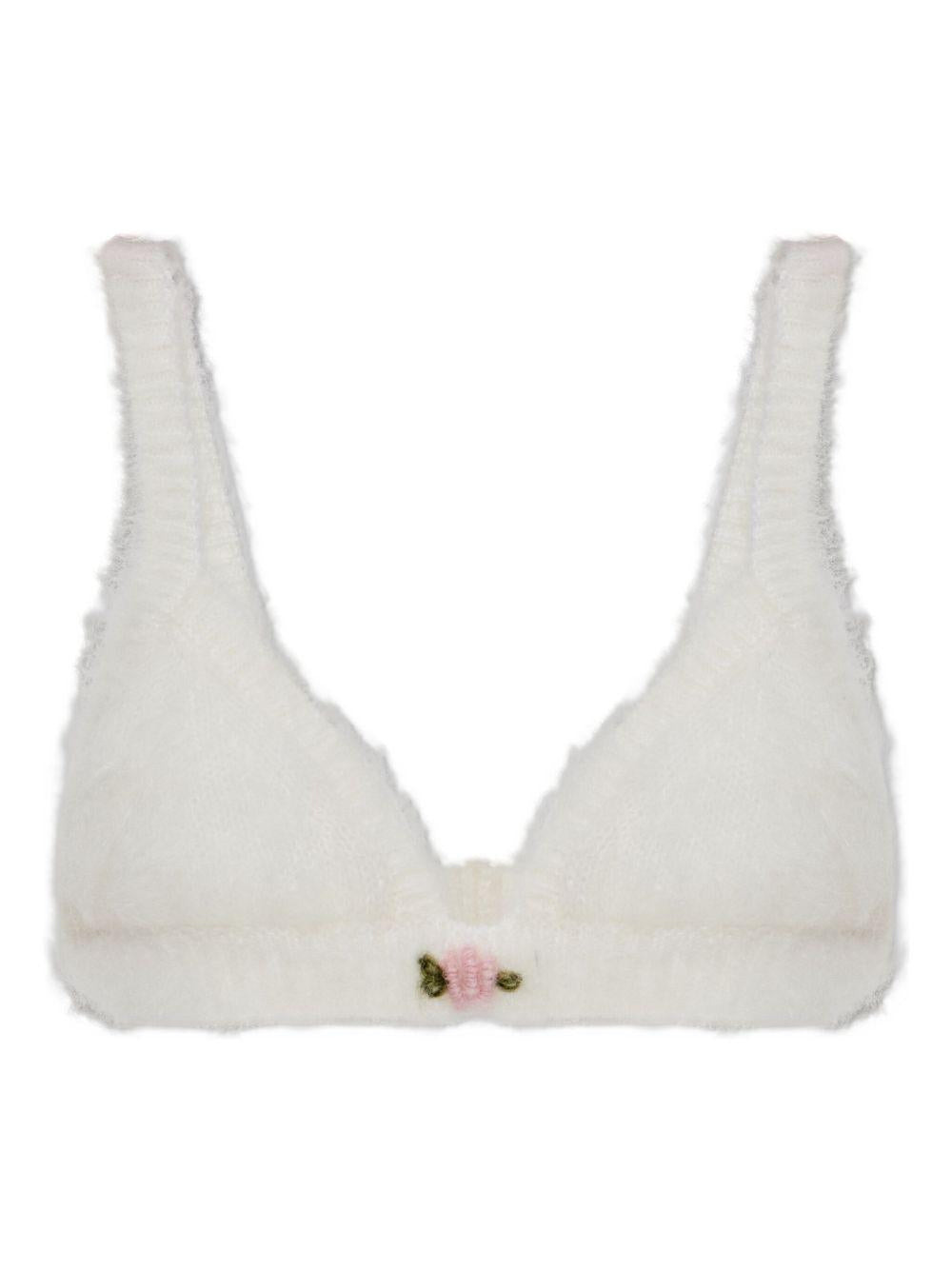 Top con ricamo in mohair  in bianco Alessandra rich - donna 