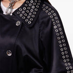 Trench con occhielli in nero Rabanne - donna 
