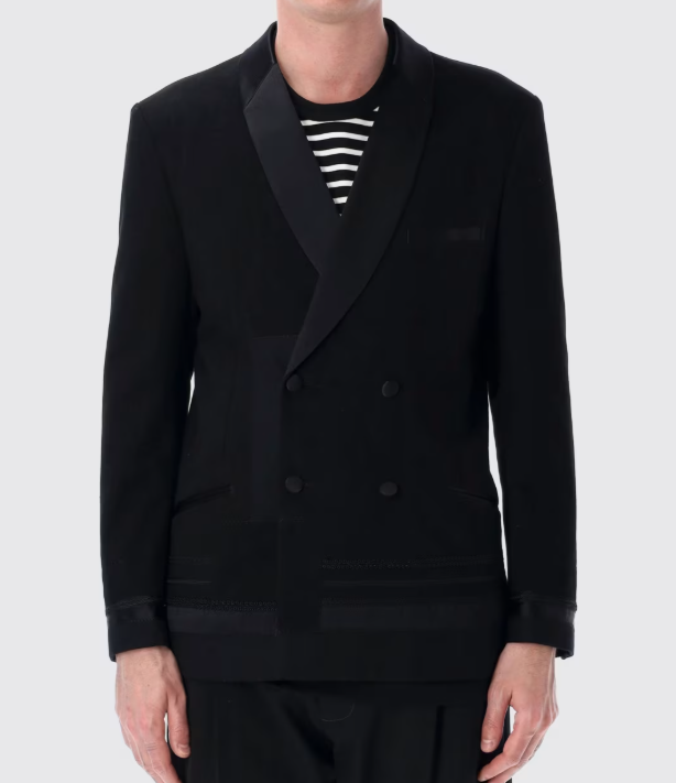 Blazer doppiopetto in nero Junya Watanabe - uomo 