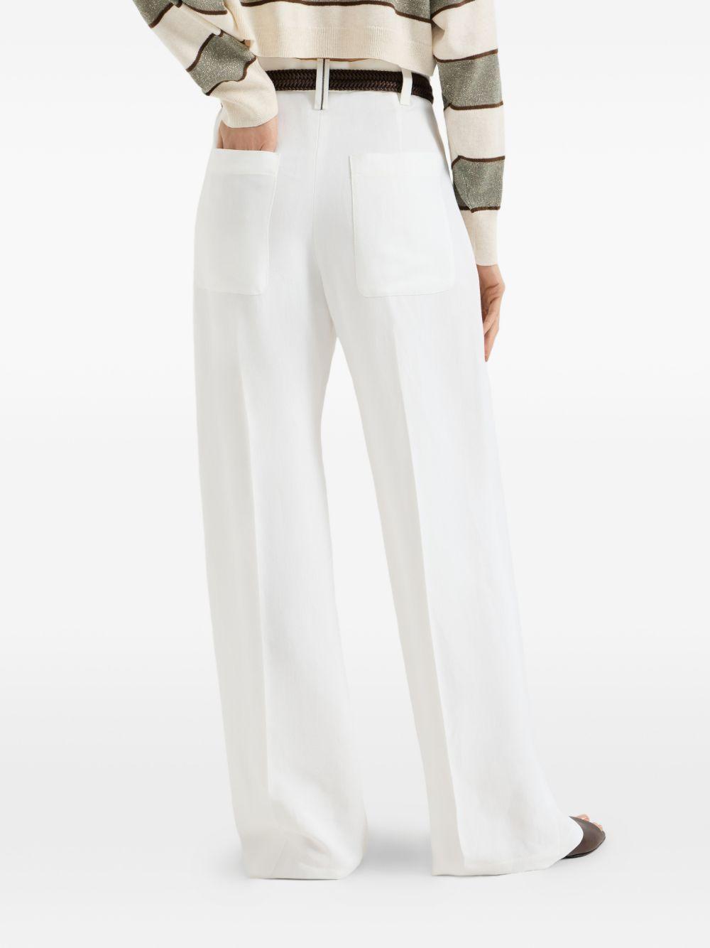 Pantaloni a gamba ampia in bianco Brunello cucinelli - donna 