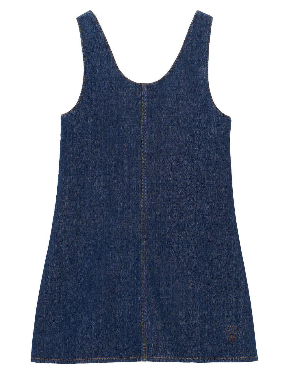 Abito corto in denim blu 