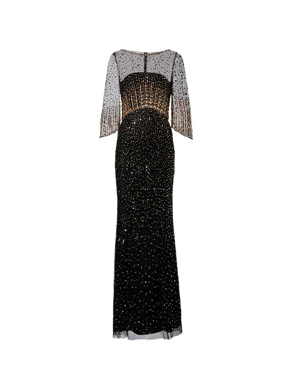 Abito lungo Kiya con decorazioni in lilla Jenny packham - donna 