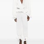 Blusa con rushes in bianco Rowen rose - donna 
