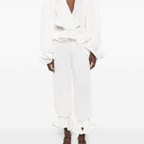 Blusa con rushes in bianco Rowen rose - donna 