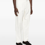 Pantaloni plissé in bianco Brunello cucinelli - uomo 