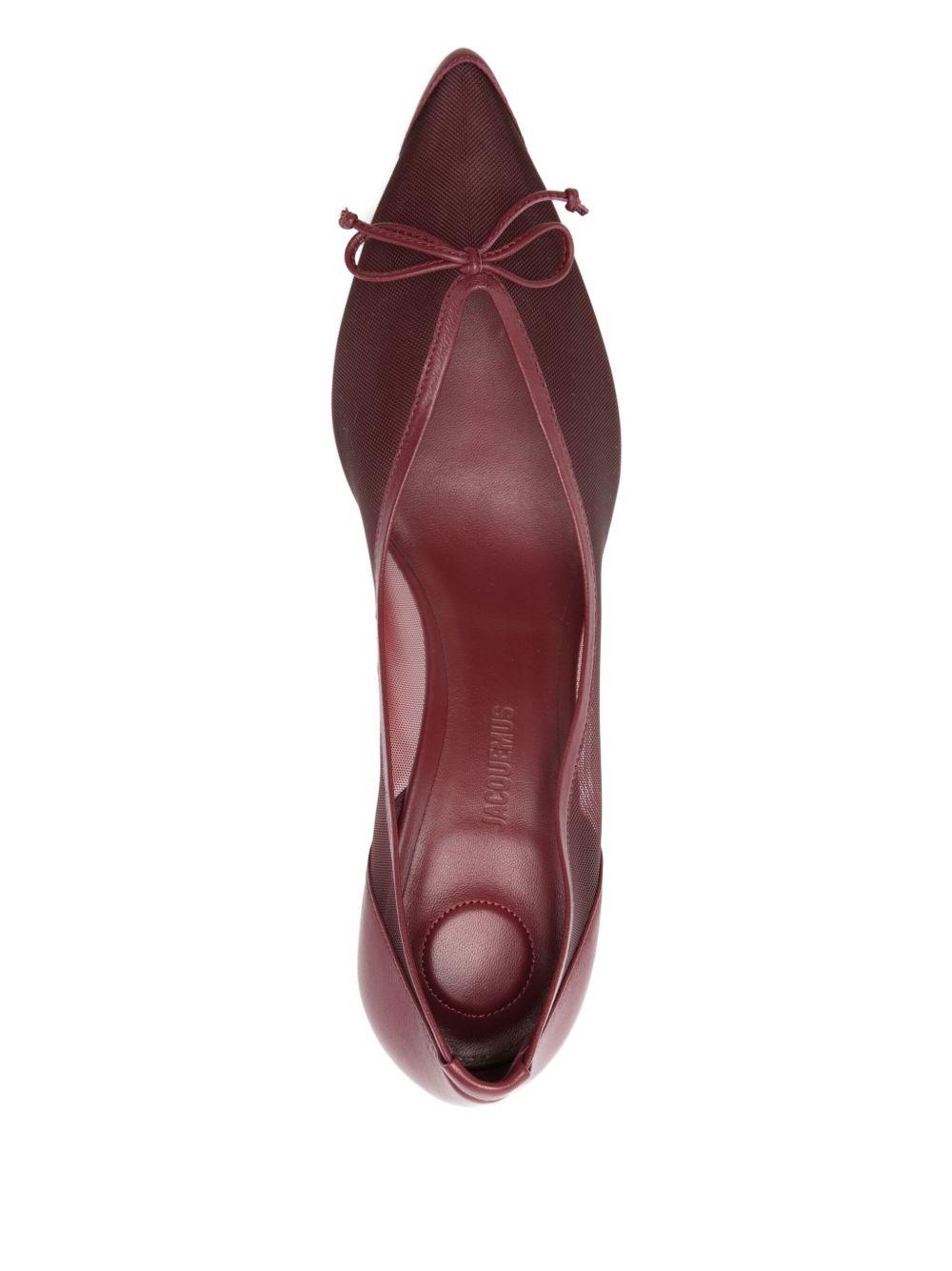 Décolleté con fiocco in mesh in borgogna Jacquemus - donna 