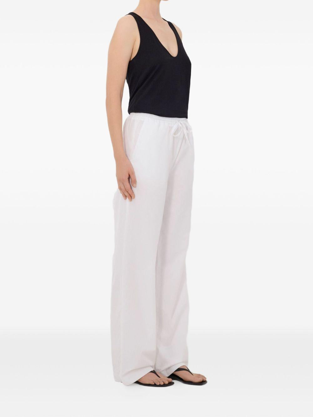 Pantaloni Sero LDS con coulisse in bianco Loulou de saison - donna 