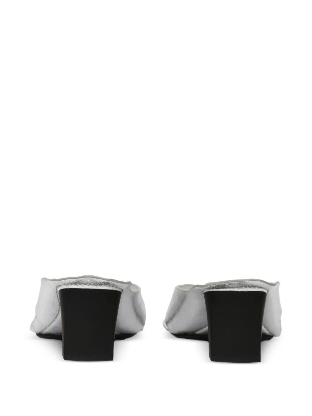 Sandali metallizzati in argento Mm6 maison margiela - donna 