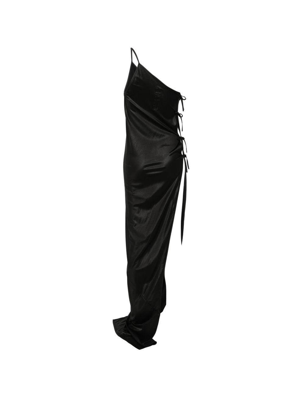 Abito lungo monospalla in nero Rick owens drkshdw - donna 
