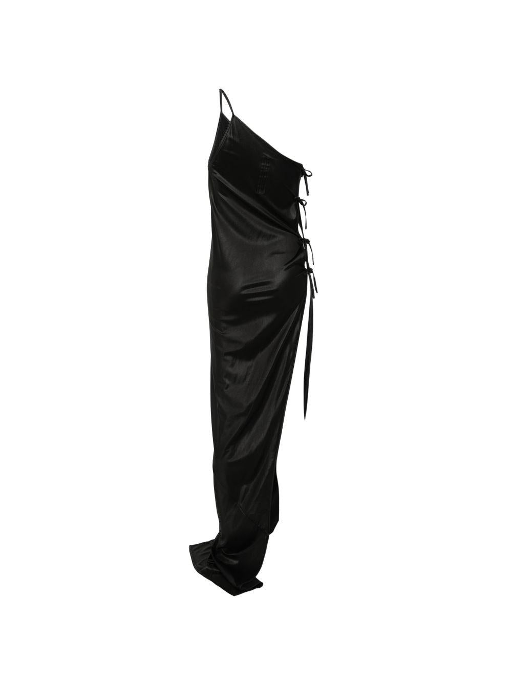 Abito lungo monospalla in nero Rick owens drkshdw - donna 